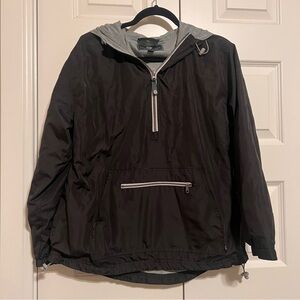 Lauren James Black and Gray Waterproof Windbreaker Jacket